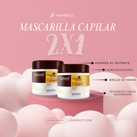 2x1 Mascarilla capilar Karseell | ANTI DAÑO + HIDRATACIÓN PREMIUM