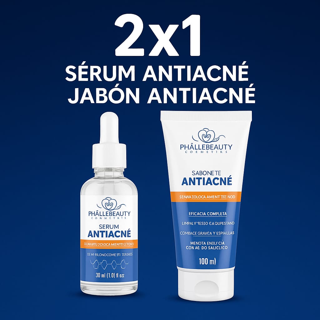 2X1 productos faciales | Serum ANTIACNÉ+ Jabón ANTIACNÉ